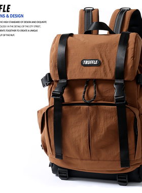 TRUFFLE防水休闲双肩包女大学生书包男初中户外2025新款旅行背包