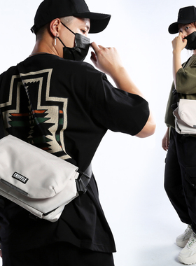 TRUFFLE韩版休闲夏季单肩斜挎包男出行轻便包潮牌挎包女白色学生