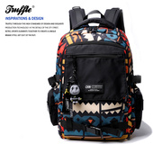 TRUFFLE民族风大容量初中生书包大学生双肩包男女小学生旅行背包