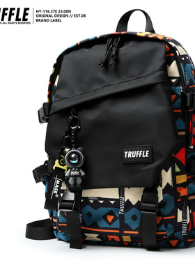 TRUFFLE民族风双肩包男初中大学生书包小学生旅行大容量登山背包