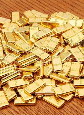 合金迷你小金条仿真道具小金块家居店铺摆件装饰金砖小礼物工艺品