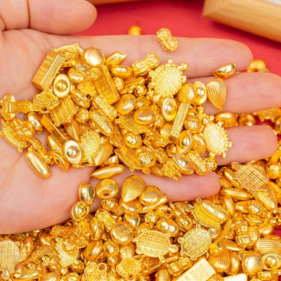 合金吉祥物十全十美小元宝金砖金豆福龟如意大米金豆聚宝盆填充