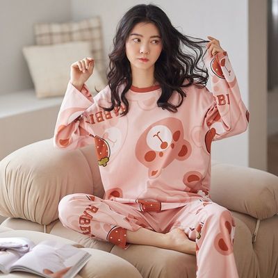 春秋季韩版卡通长袖睡衣女套装