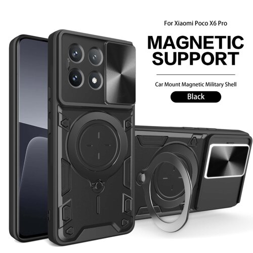 推拉窗保护镜头适用于小米POCO X6 PRO 5G/Redmi K70E 5G手机壳旋转支架车载磁吸加厚出口级防摔耐用户外