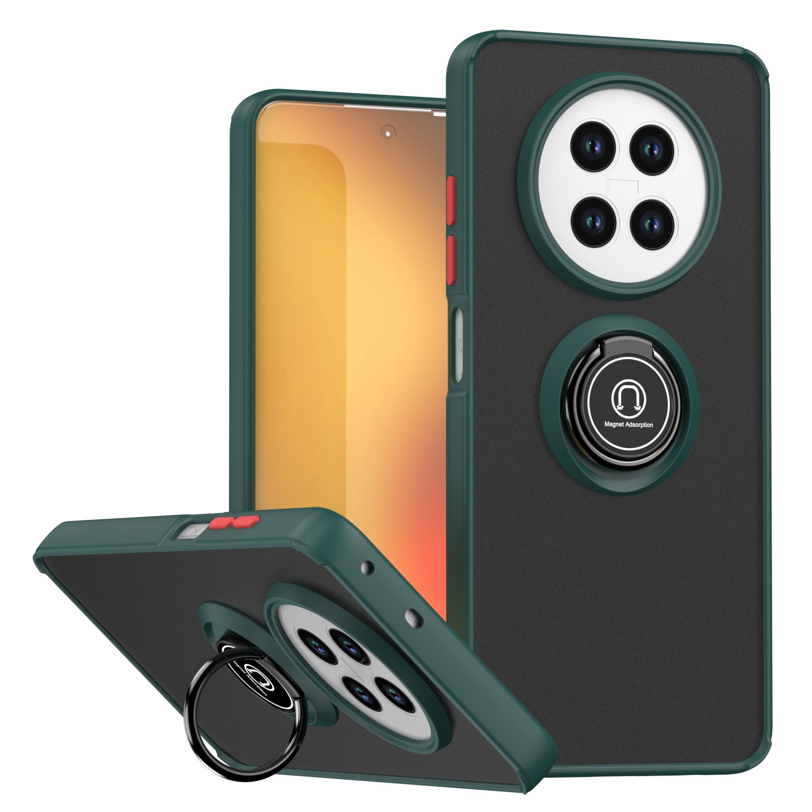 适用于Realme 12+ 5G 国外版手机壳REALME 12 4G/Realme 13 4G 国外磨砂半透明亚克力指环支架保护套