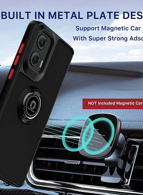 适用于Motorola Moto G STYLUS 2024 5G手机壳磨砂半透明亚克力指环支架保护套防摔防指纹