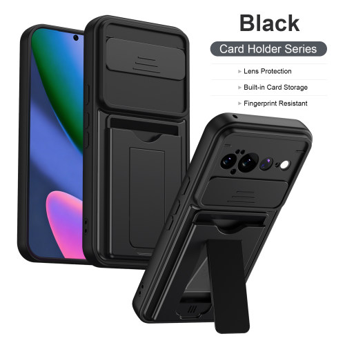 多功能卡包一体手机壳适用于谷歌PIXEL 11PRO XL支架谷歌PIXEL11/11PRO推拉窗防摔二合一硬壳