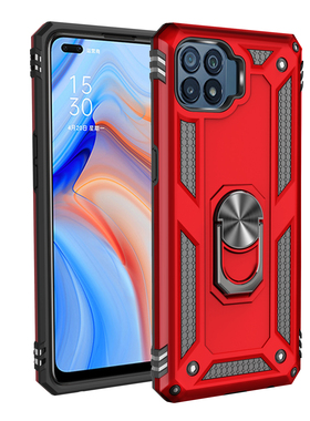 适用于OPPO Reno 4 Lite/F17PRO/A93(4G)/Reno 4F手机壳军士级防摔车载磁吸旋转指环支架加厚护甲盔甲二合一