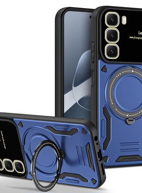 适用于tecno spark 10Pro 4g磁环支架手机壳旋转指环车载磁吸无线充亚克力防摔大视窗保护镜头