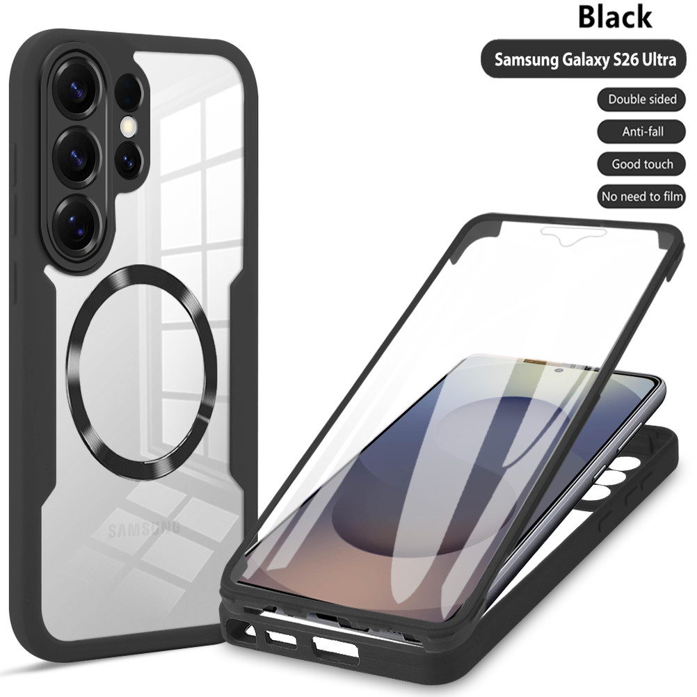 适用于三星 Galaxy S26Ultra手机壳壳膜一体透明全包屏幕双面保护套防摔跨境强力磁环无线充磁吸