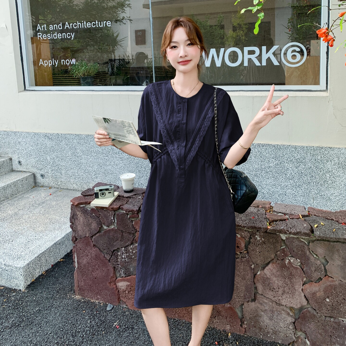 法式宽松显瘦设计感连衣裙