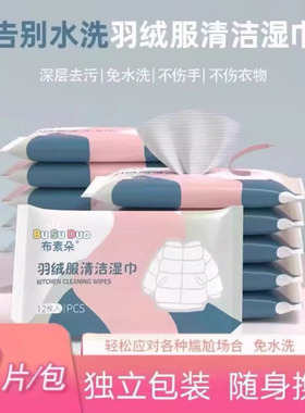 羽绒服免水洗清洁湿巾小包便携擦鞋强力去污衣物去渍专用应急干洗
