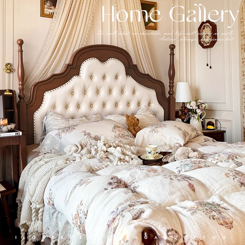 美式复古安娜床全实木软靠高箱床