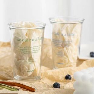 高颜值翻口杯韩国ins风玻璃杯咖啡杯美式拿铁杯子冷萃杯网红杯子