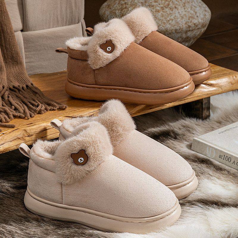 可爱棉拖鞋女款2025新款冬季室内家居外穿保暖加绒高帮包跟棉鞋女