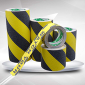 裕龄防滑胶带磨砂楼梯台阶5CM黑黄字母警示地贴耐磨瓷砖地板贴条