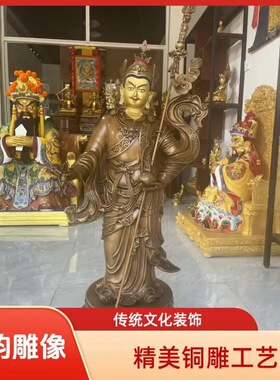 纯铜鎏金莲花生大士佛像1米定制