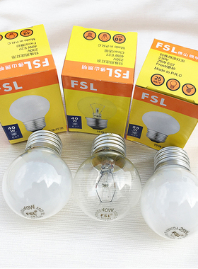 佛山fsl普通透明磨砂钨丝灯E27大头E14小螺口台灯专用可调光灯泡