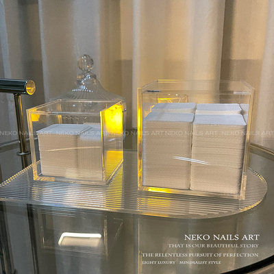 NK极简主义亚克力美甲棉片收纳盒