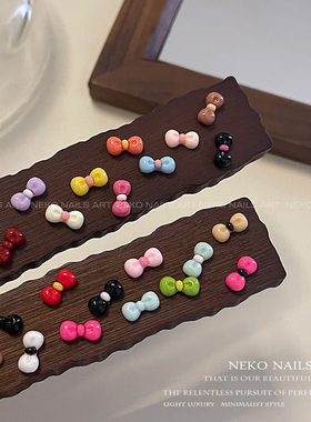 NEKO NK「Kitty猫蝴蝶领结」可爱卡通多巴胺彩色系马卡龙美甲饰品