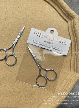 NEKO NK 高品质美甲小剪刀直口不锈钢精工银镜面出口级