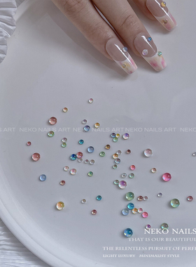 NEKO NK夏日梦幻人鱼泡泡珠平底钻 水晶幻彩光感 猫眼石美甲饰品