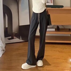 瑜伽裤女平角高腰抽绳宽松阔腿裤显瘦运动休闲透气速干健身裤外穿