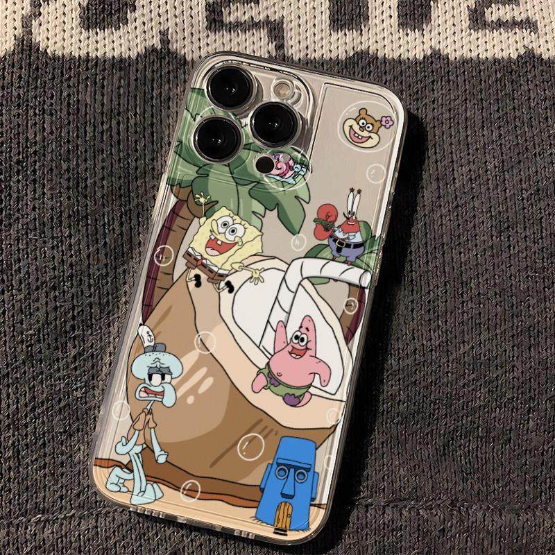 椰子海绵宝宝适用苹果15PROMAX手机壳iPhone14小众13卡通12软壳11
