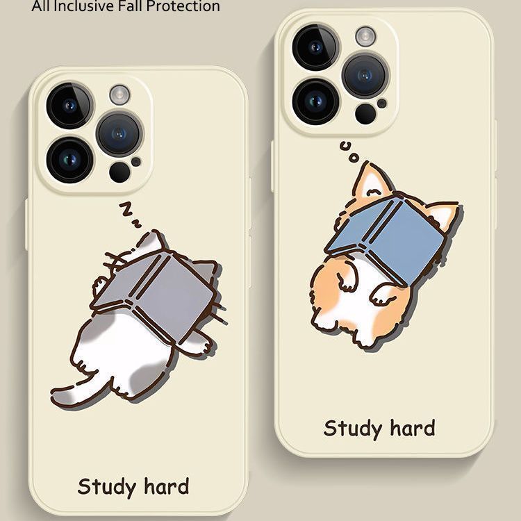 学习柯基情侣手机壳适用于苹果15柴犬红米note13pro荣耀30OPPOk11女