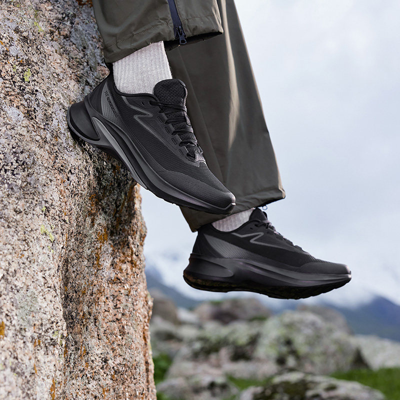 锋牙361运动鞋男春季男鞋网面网鞋防滑耐磨户外黑色跑步鞋子男士