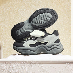 361冬季运动鞋女款加绒加厚女鞋保暖大棉鞋老爹鞋皮面防水休闲鞋