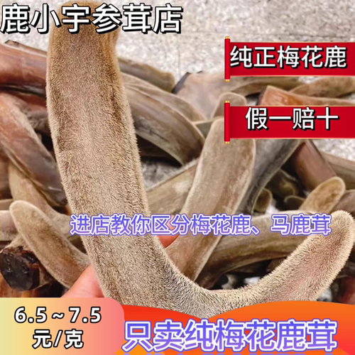 吉林梅花鹿头茬茸干鹿茸二杠整枝鹿茸整根带血干鹿茸片可磨鹿茸粉