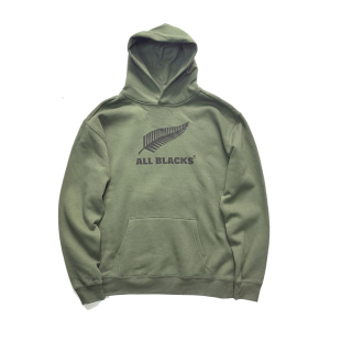 ALL blacks全黑队RUGBY男秋冬落肩宽松休闲套头带帽加绒卫衣外套