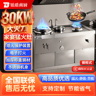 铂盾家宴猛火灶别墅会所加厚不锈钢燃气家用文武火爆炒静音节能灶