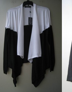 美国品牌 MNG 女装全棉披肩开衫毛衣 拼色长袖针织衫