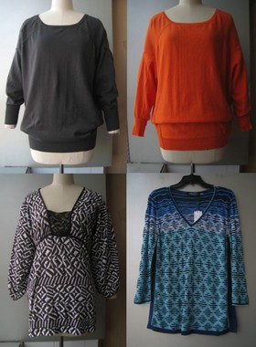 美国品牌MNG女装纯棉长袖套头毛衣 针织衫 T恤 908