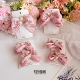 轻烟阁 A270韩粉色珍珠锆石温柔日常OL风蝴蝶结定金对夹可爱亲子
