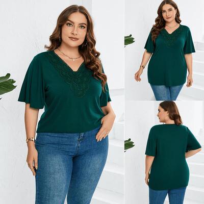 XL5XL Plus size summer women blouse ladies T shirt tops上衣