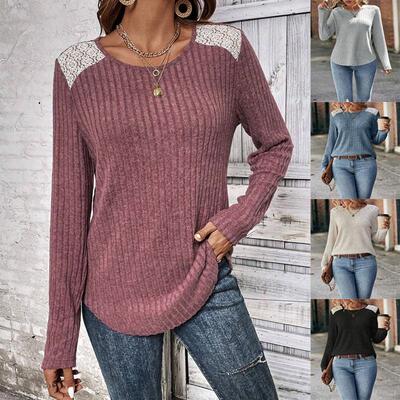 New Autumn winter round neck long sleeved shirt women tops