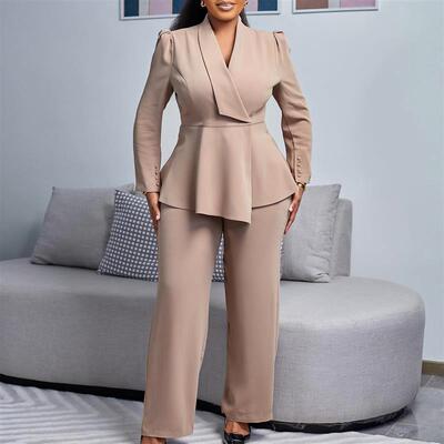 3XL plussize womens ruffled African suit大码时尚非洲女套装