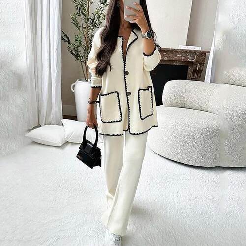时尚休闲宽松纯色两件套 Casual Loose Fitting Solid Color Set