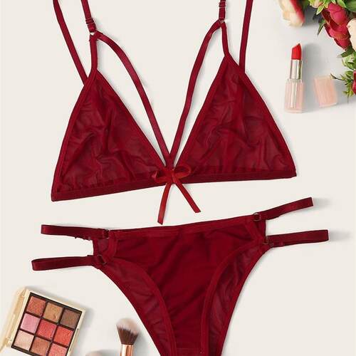 Fun Lingerie Womens Sexy Three Point Bra Set