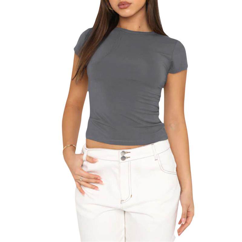 Short sleeved tshirt slim fit pullover tshirt for women