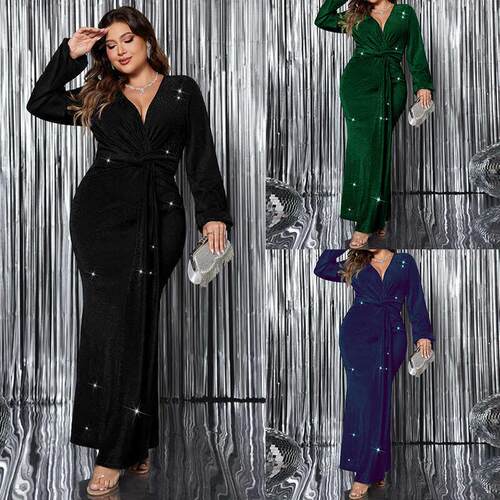 Plus size women dinner party dresses night club ladies skirt