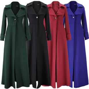 加长款女士时尚风衣外套Add a long style trench coat for women