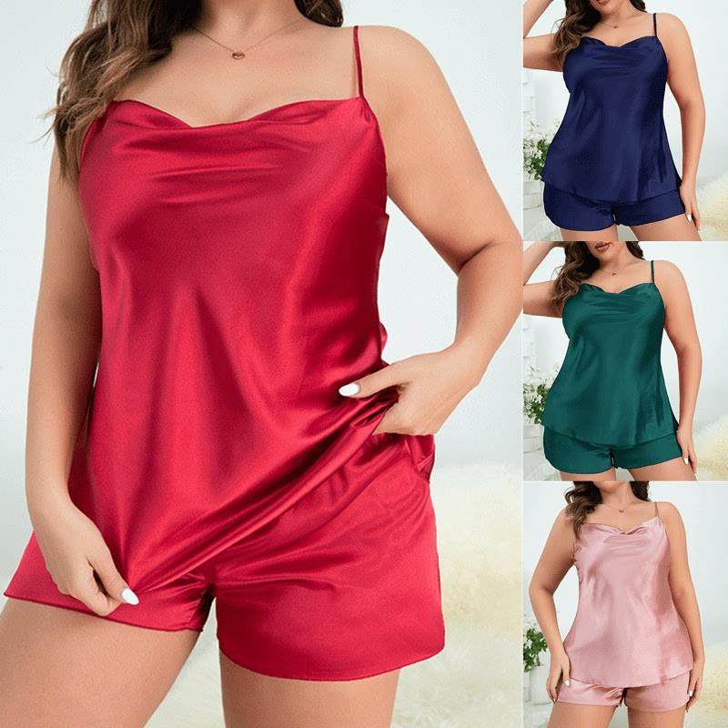 2024Sexy summer fat women plus size Sling pajamas 大码睡衣女