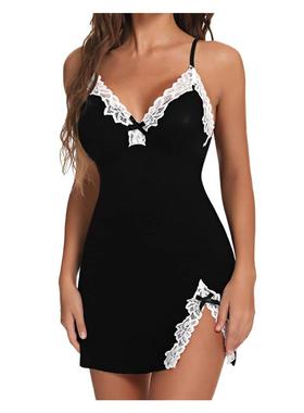 Sey Deep V Bow Sidie plit JZOSliSm Slim Slmx Sleeping Dress