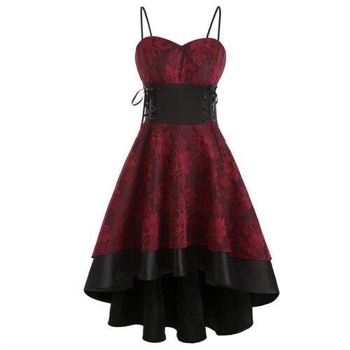 Reese laceup dress swinging dress雷丝镂空系带礼服大摆连衣裙