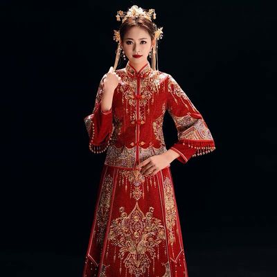 出租秀禾服租赁新娘2025新款结婚禾服抖音同款中式婚纱秀和服女