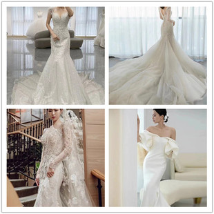 婚纱出租2025新款鱼尾蕾丝星空重工韩版气质绸缎修身显瘦轻主婚纱